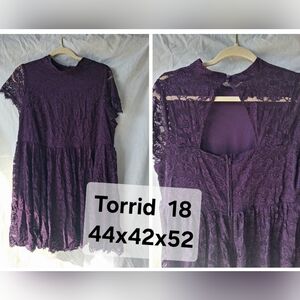 Torrid 18 Dark Purple Lace  Dress